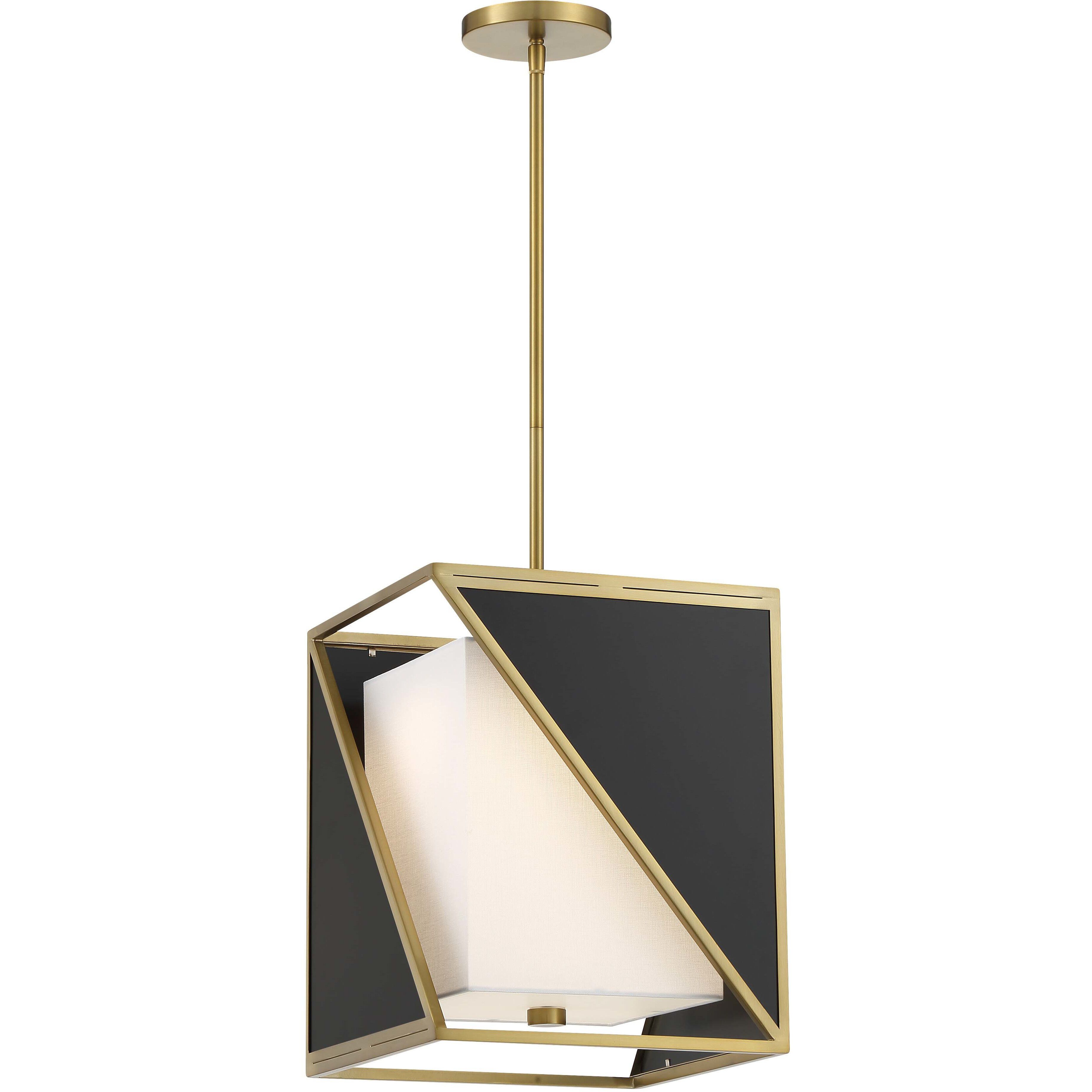 Aspect LED 12 inch Coal And Soft Brass Pendant Ceiling Light